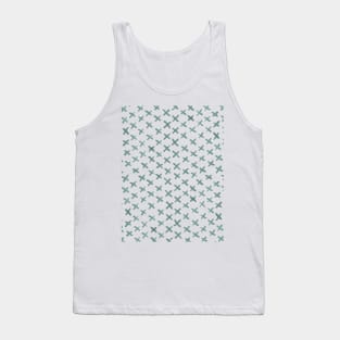 Watercolor x pattern - greyish green Tank Top